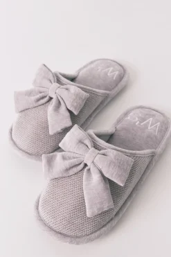 Women'secret Zapatillas cerradas chenilla gris Clearance