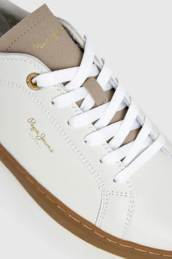 Pepe Jeans Zapatillas Con Detalle En Ante marfil Online