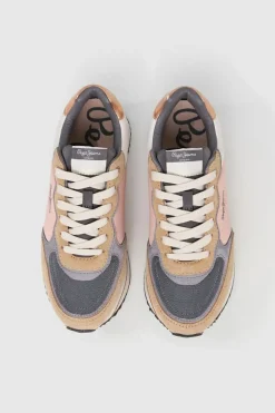 Pepe Jeans Zapatillas de ante y glitter nude Best