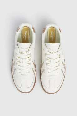 Pepe Jeans Zapatillas Piel Con Detalles En Ante marfil Sale