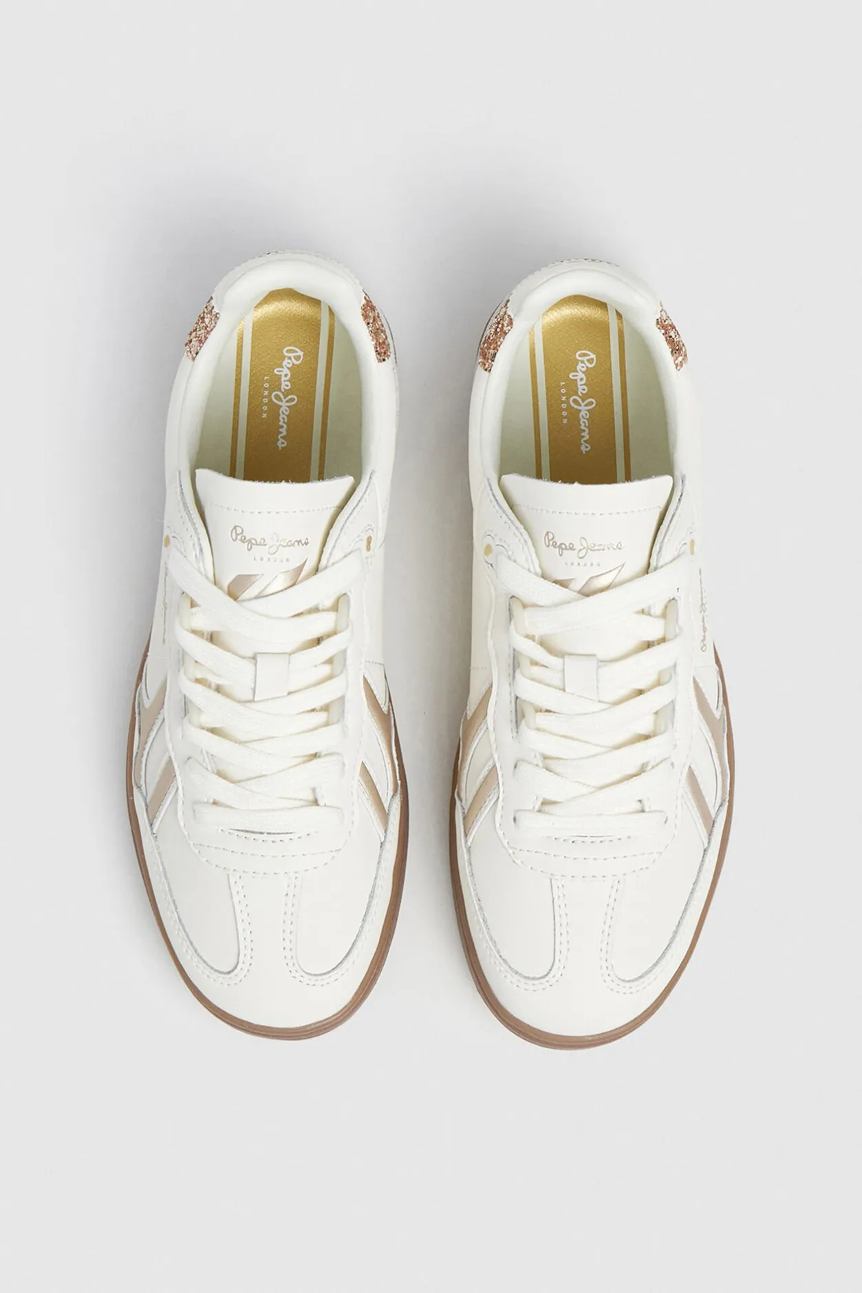 Pepe Jeans Zapatillas Piel Con Detalles En Ante marfil Sale