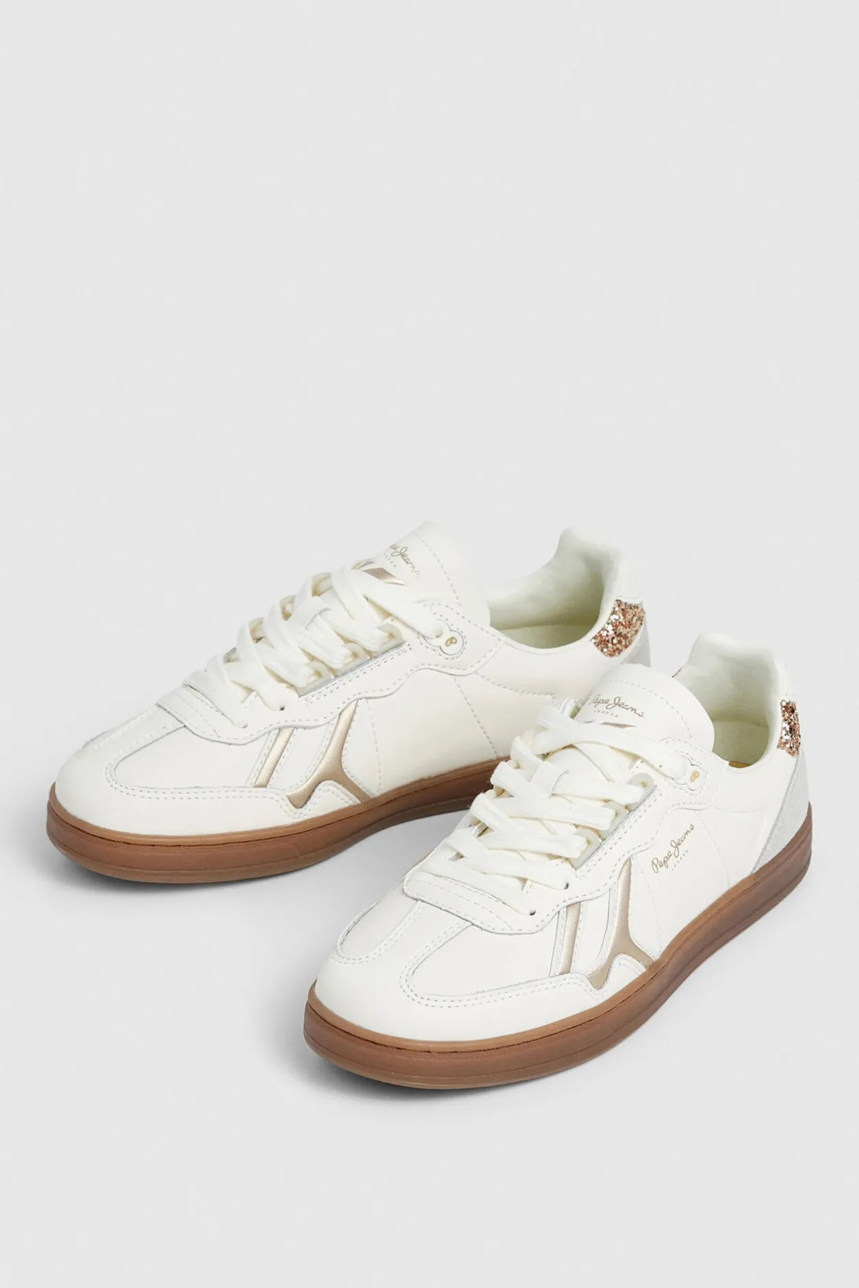 Pepe Jeans Zapatillas Piel Con Detalles En Ante marfil Sale