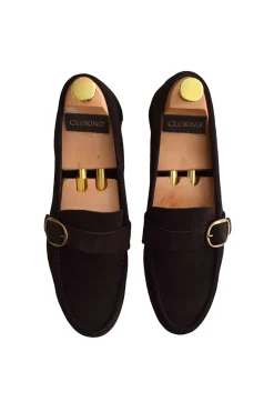 Cloking Zapato Mocasín Hebilla Ante Marr&oacute;n Discount