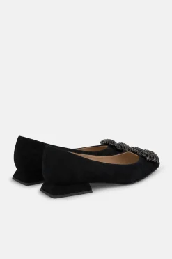 Alma en Pena Zapato plano adorno circular Negro