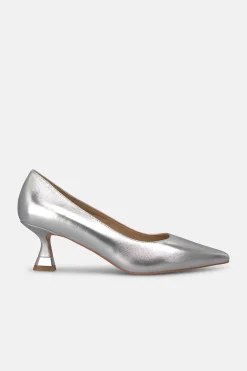 Alma en Pena Zapato tacón bajo Gris Sale