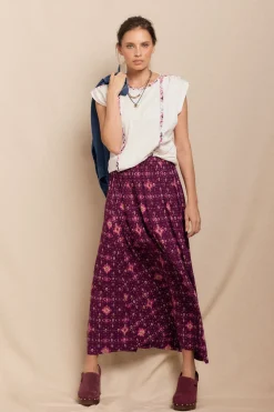 Slowlove Zueco tacón serraje Vino